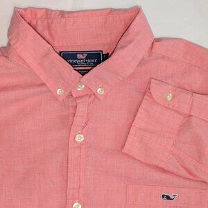 Vineyard Vines Pink Slim Fit Tucker Shirt Long Sleeve Button Up Men's Size XL